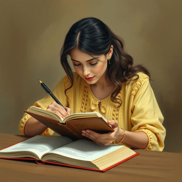 chica escribiendo