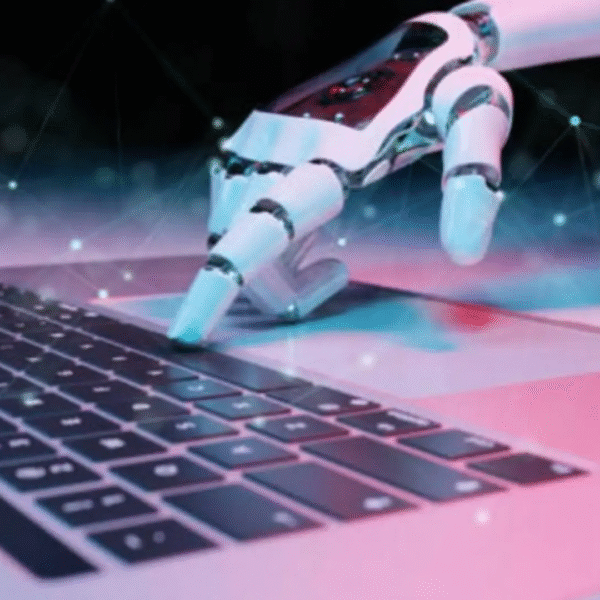 robot tecleando